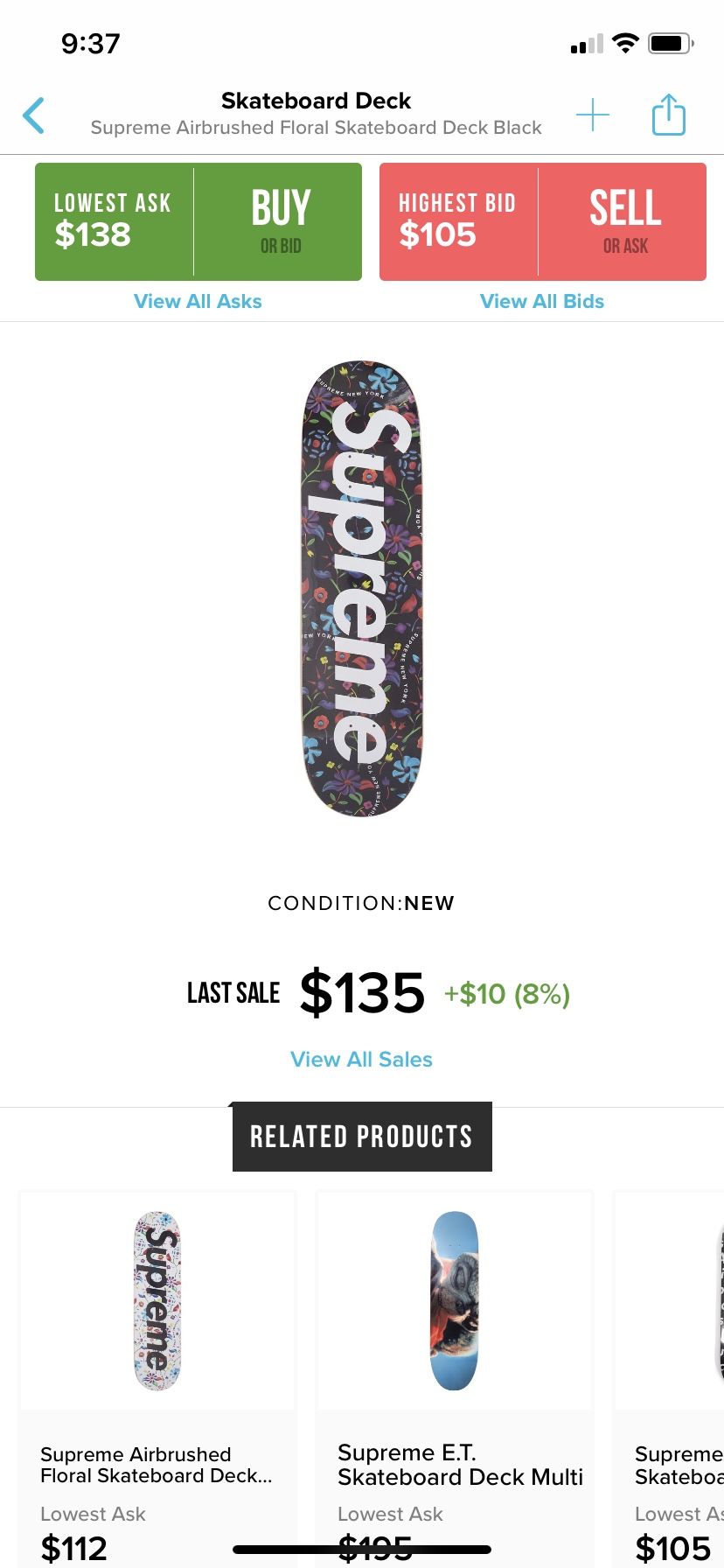 Supreme Floral Skateboard