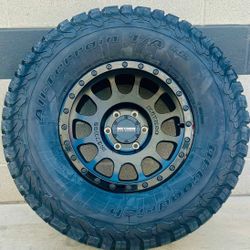 New Method 17x8.5 Black On Black Wheels & 285-70-17 Bf Goodrich Ko2 OR TOYO FALKEN TIRES For:  5/6 LUG Truck Suv  (We Finance 