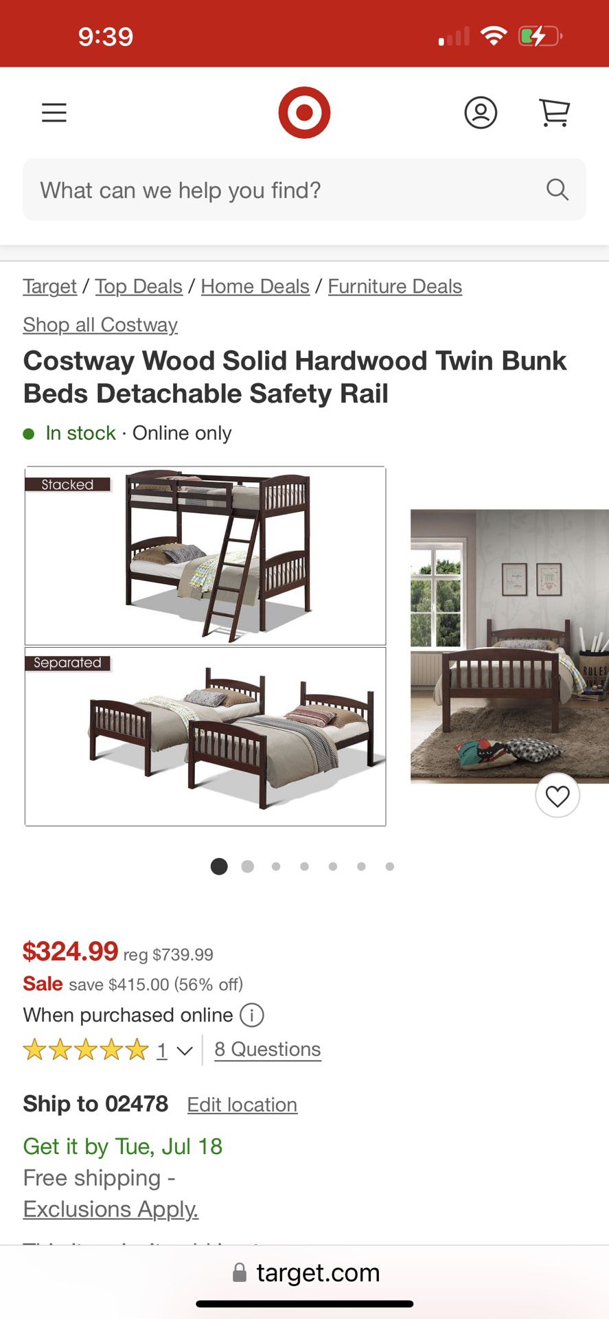 Bunk beds include mattresses