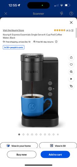 Keurig K-Express Essentials Single Serve K-Cup Pod Coffee Maker, Black