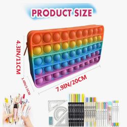 Pop Pencil Case, Fidget Pencil Pen Case Simple Sensory Silicone Bubble Toy, Stationery Storage Bag Decompression Toy for Kids, School Season Gifts, Of