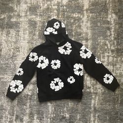 Authentic black denim tear hoodie