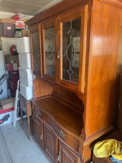 Hutch with glass doors