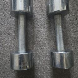 (2) 10 lbs dumbbells chrome 