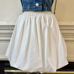 See You Monday Bubble White Mini Skirt