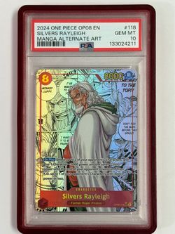 Silvers Rayleigh Manga Rare OP08 PSA 10 – One Piece TCG