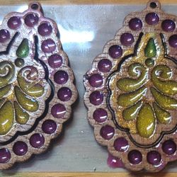 Handcrafted Resin and Wood Earings 