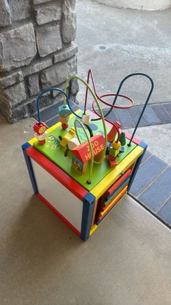 Wooden Activity Cube Toddler Toy
