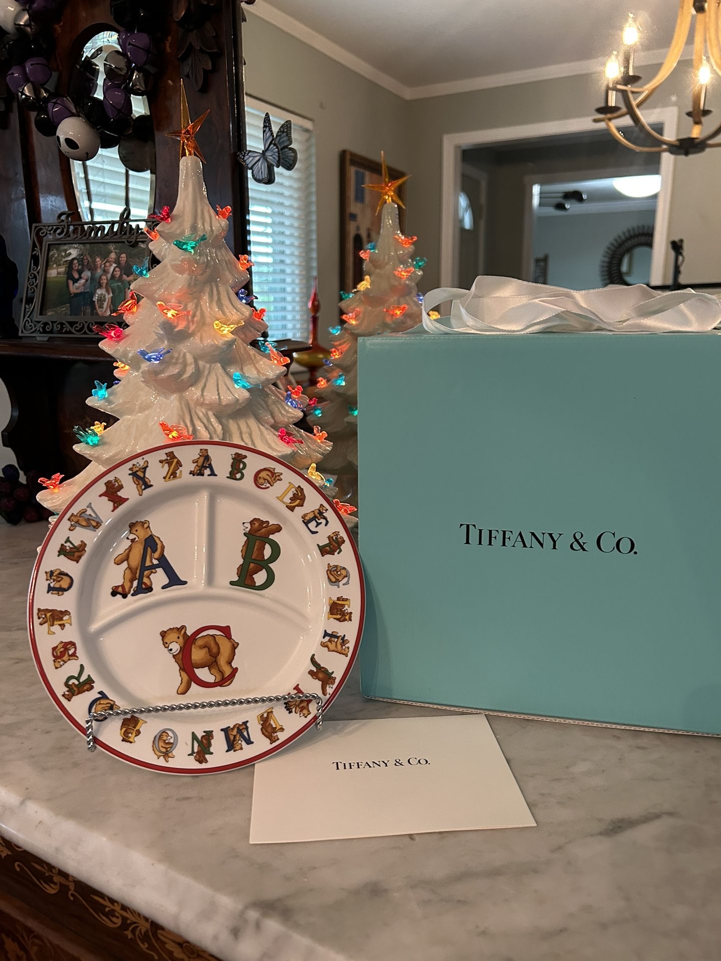 Vintage Ceramic Alphabet Bears Tiffany & Co Plate 8.5” Plate