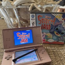 Nintendo DS Lite Pink Bundle Charger, Stylus, And  Lilo & Stitch  Games