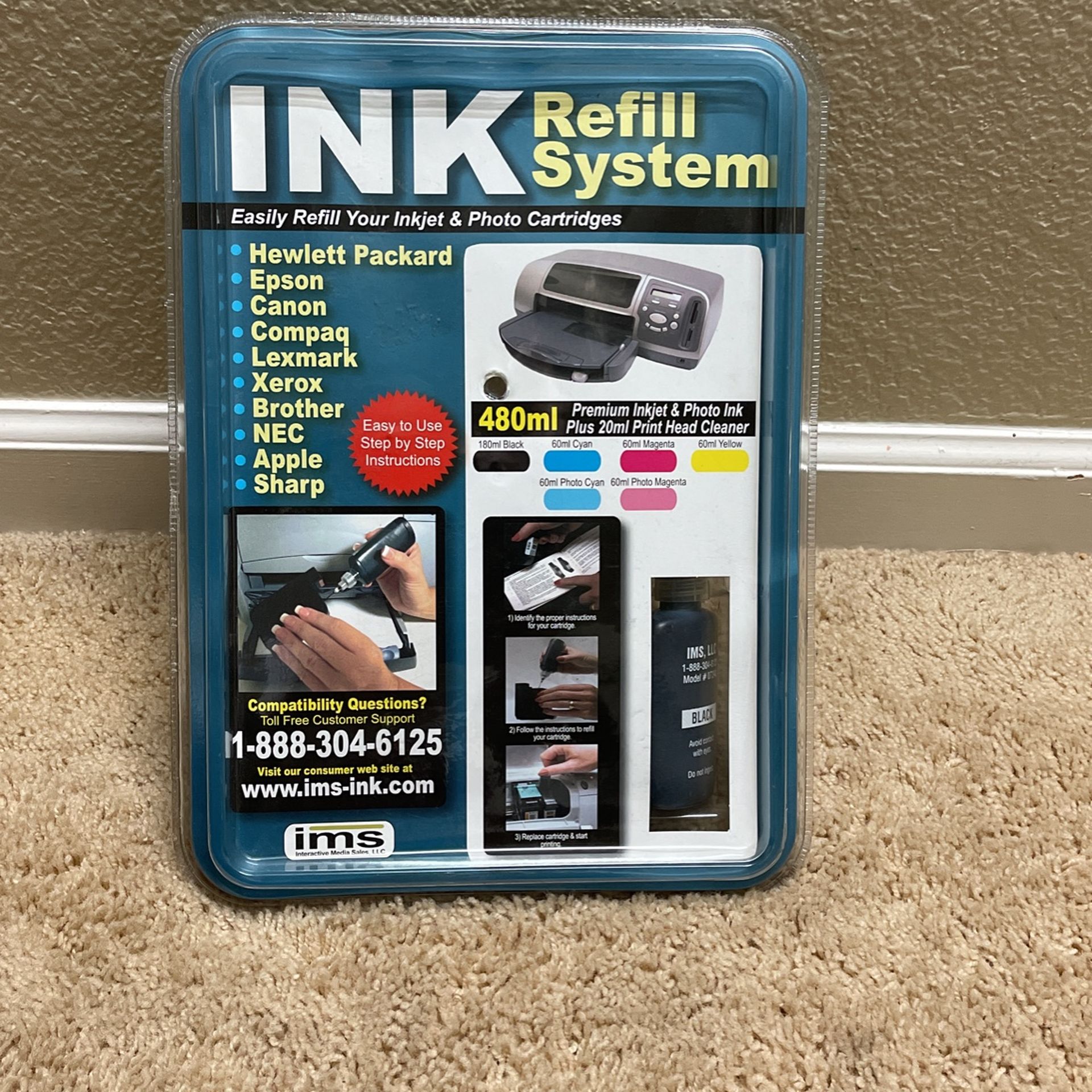 IMS Ink Refill System 480ml Premium Quality Easy Fill Inkjet All Major Copiers