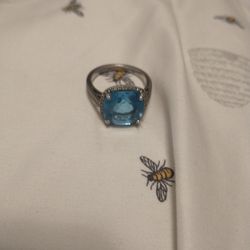 Aquamarine 925 Ring Size 8