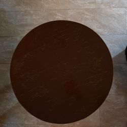 Walnut Round End Table 