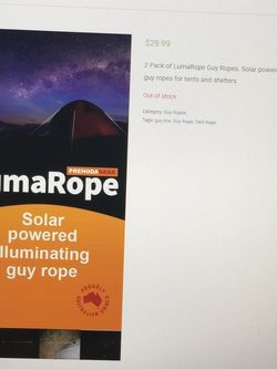 NEW LumaRope - Solar Powered Illuminating Guy Rope