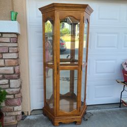 Antique Lighted 5 shelf curio