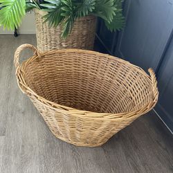 Vintage Laundry Basket French Style Wicker 