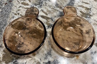 Visions Amber Glass Grab-It Bowls Set of 2