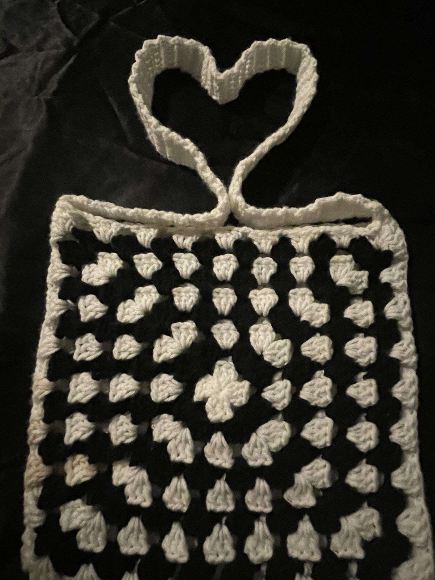 Crochet Black And White Tote Bag /comes With Matching Bucket Hat