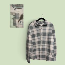 All In Motion Plaid Flannel Shirt Size L