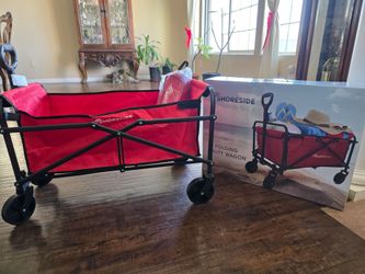 New foldable red wagon + 2 folding matching chairs