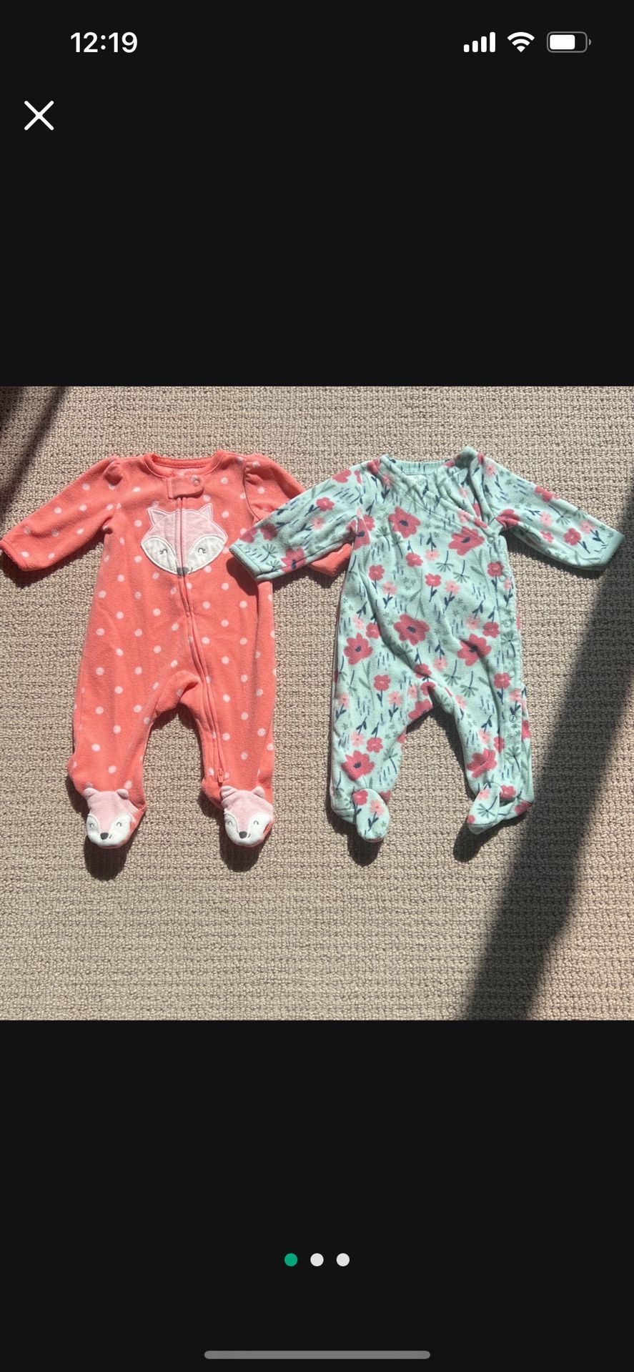 3 Months Carters Fleece Baby Girl Onesies