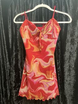 Mesh Abstract/Paint Spill Dress