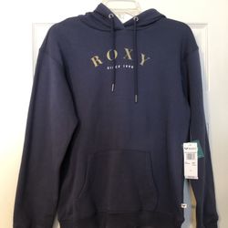Women’s Roxy Navy Blue   Hoodie  Sweatshirt With Front Pouch Pocket Size Small