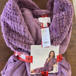 Long Plush Wrap Robe With Patch Pockets