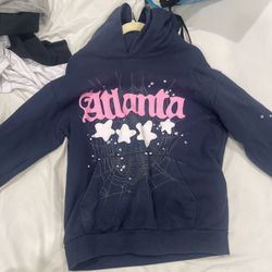Sp5der atlanta hoodie:Navy blue