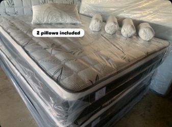 ✨Mattress Pillow Top✨ 🛏️ 2 pillows included 🔸12” inches tall 🔹All sizes  🟠Queen sizes $199 🟡Full sizes $180 🟢Twin sizes $150 🔵Cal king $330 🟣E
