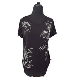 NWT Karl Lagerfeld Paris black tshirt with rhinestones Size Small