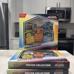 Pokemon TCG Scarlet & Violet Prismatic Evolutions Poster Collection Box -  Lot Of 3