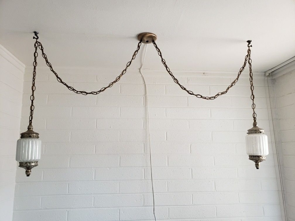 antique hanging ceiling light swag vuntage