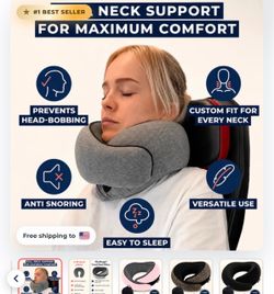 FlyHugz Travel Neck Pillow Gray