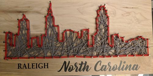 NC State colors string art