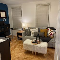 Faux Fur Storage Ottomans (Set of 2) – White, Hidden Storage