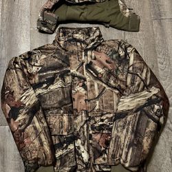 Cabela's Camo Detachable Hooded Hunting Mossy Oak Breakup Infinity Jacket size M