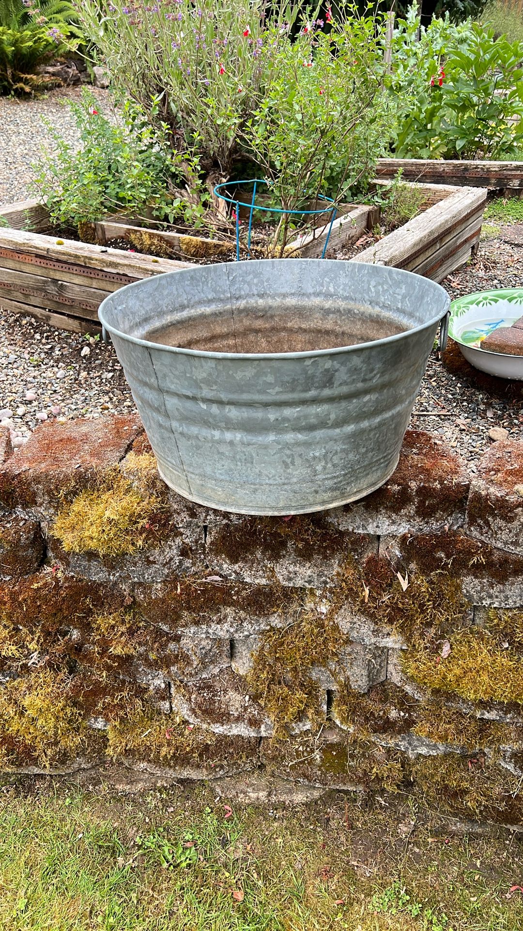 Large Galvanized Metal Planter