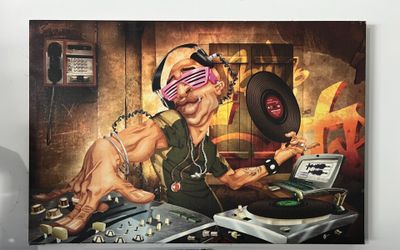 24x36 Large DJ Canvas Wall Art – Music Studio / Man Cave Decor