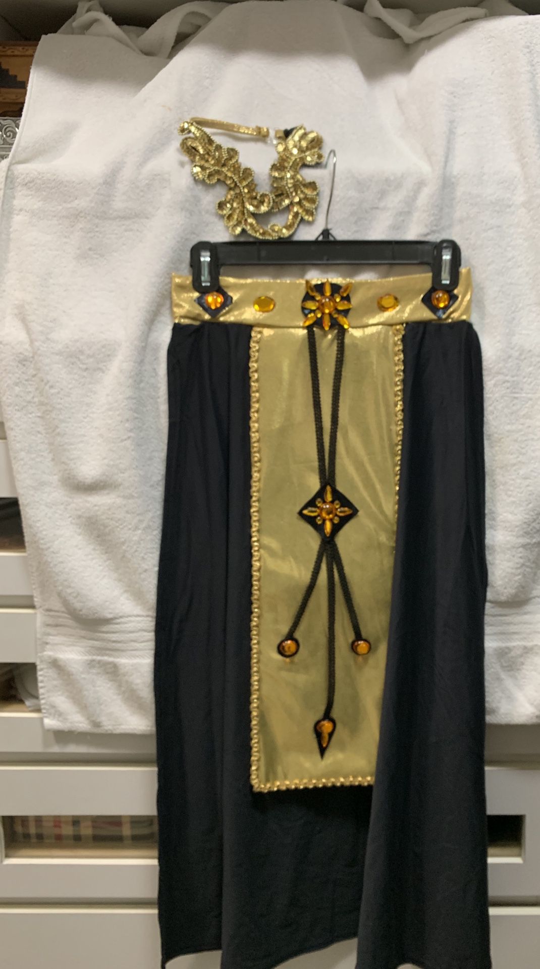 Costume Egyptian, ballet, black widow, Madam satin corset and long dress-is $15