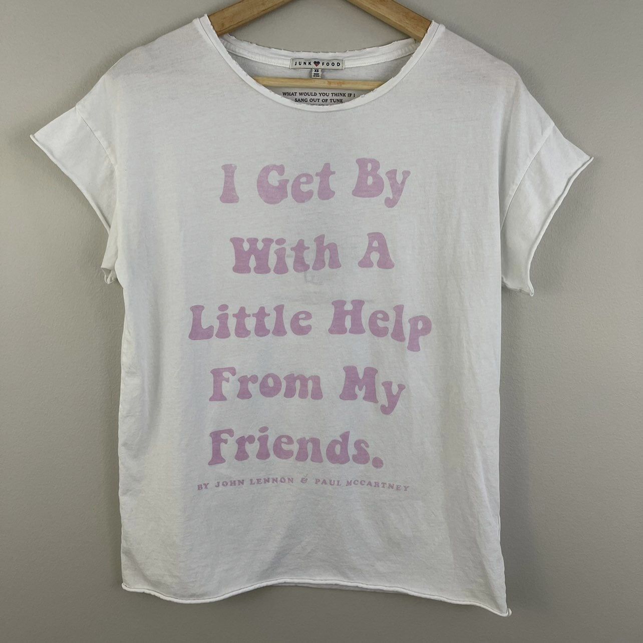 JUNK FOOD John Lennon I Get By With A Little Help From My Friends Graphic Tee