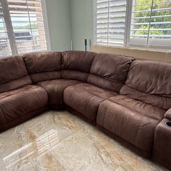 Large Sectional Microfiber Sofa Recliner 