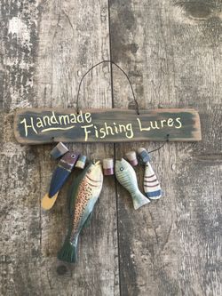 Custom Made Wood Fishing Lures Sign
