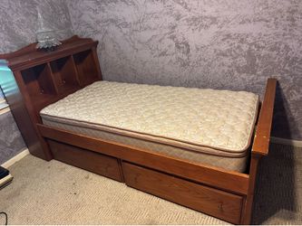 Twin bed with drawers