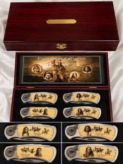 Founding Fathers Native American Folding Knife Set