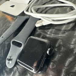 Apple Watch Series 3 38mm Space Gray Aluminum Case Black Sport Band Cellular