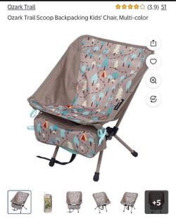Ozark Trail Scoop Backpacking Kids' Chair, Multi-color