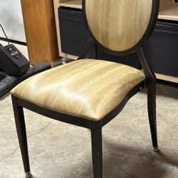 Stylish, Black Metal Framed Stacking Chairsw Golden Padded Seat - numerous available
