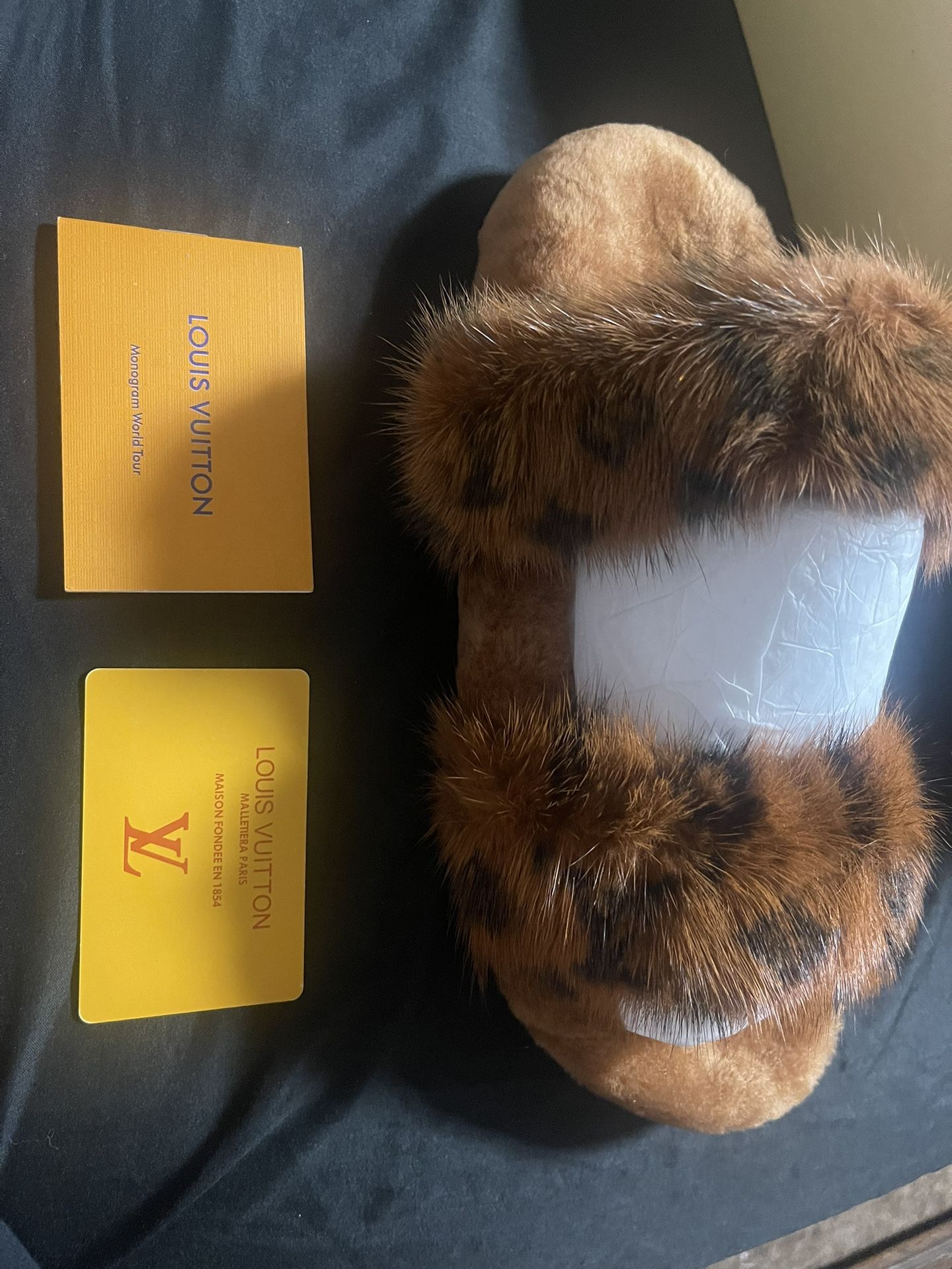Louis Vuitton Brown Bom Dia Mink Mule Slippers Flats