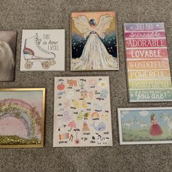 Girls Room Wall Art Set – Unicorns, Rainbows, Fairies, & Positive Prints